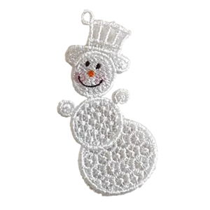 White Lace Snowman Christmas Tree Decoration