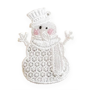 White Lace Snowman with Scarf Christmas Tree Decoration